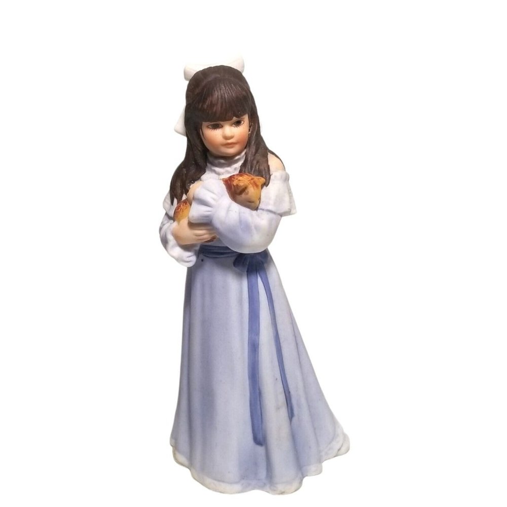 Girl and Kitten Figurine 1st Annual '90/91 Sandra Kuck Collector's Club #398